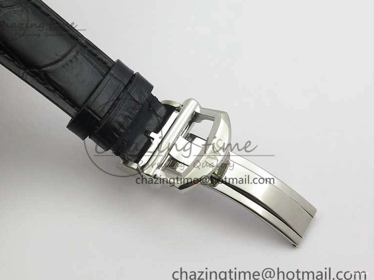 MIROTIME 0522 Portofino Chrono SS ZF 1:1 Best Edition Blue Dial Gold Markers on Black Leather Strap A OnTrend 7124